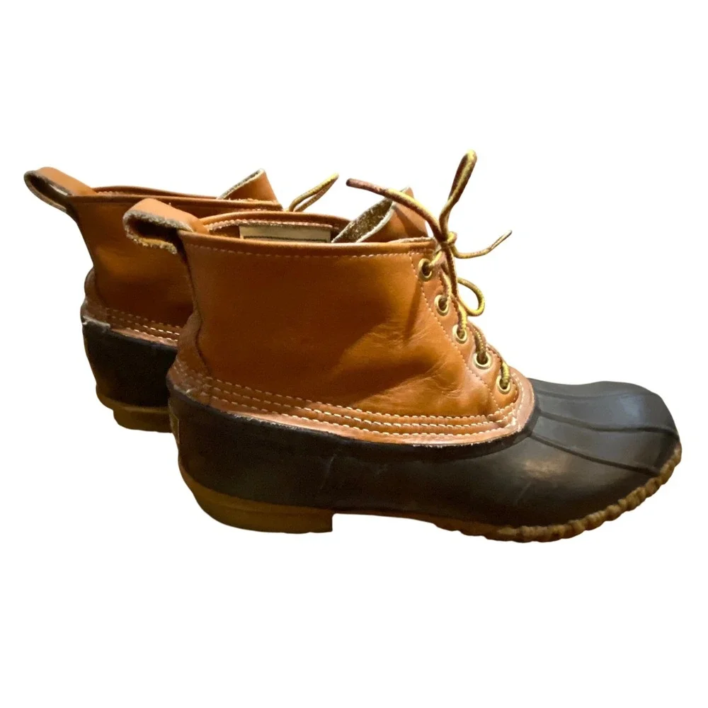 LL Bean Maine Hunting Shoe 6 Inch Duck Boots Mens 10 Brown Tan Made in USA